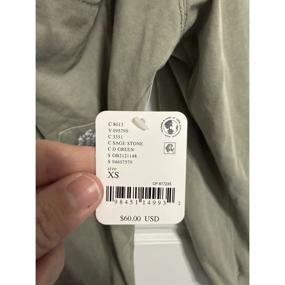 Free People FP Movement Sage Stone Green Cowl Neck Hoodie XS OB2121148 NWT‎ - Picture 3 of 10